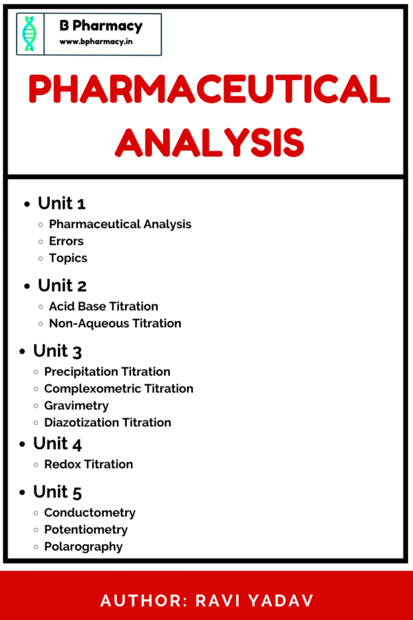 Pharmaceutical Analysis 1 Notes