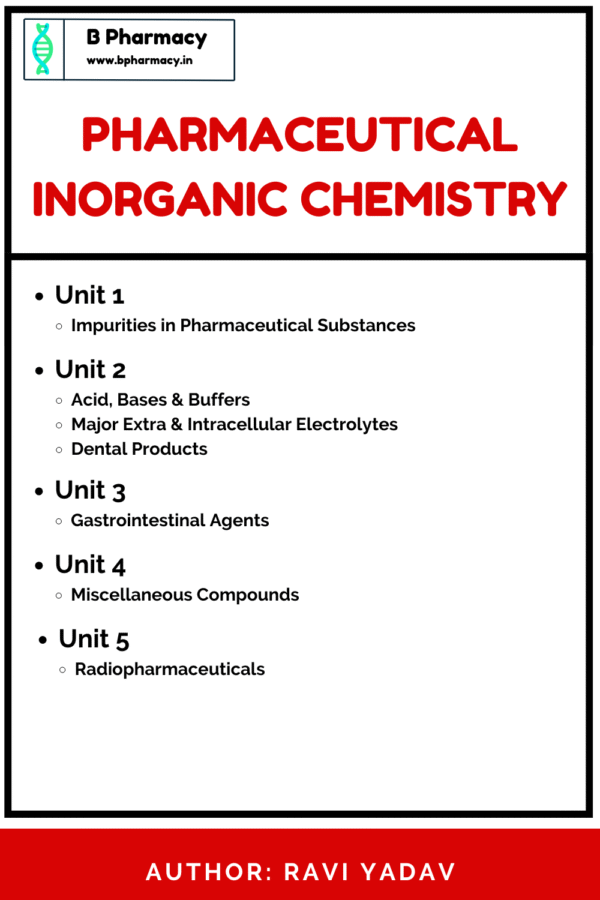 Pharmaceutical Inorganic Chemistry Notes B Pharmacy